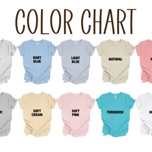 Pode incluir: Carta de cores mostrando dez cores diferentes de camiseta: cinza, azul beb&ecirc;, azul claro, natural, rosa, prata, creme suave, rosa suave, turquesa e branco.