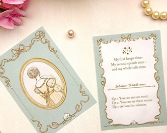 Regency Ära Rätsel-Partyspiel | Jane Austen inspirierte Gesellschaftsspiel