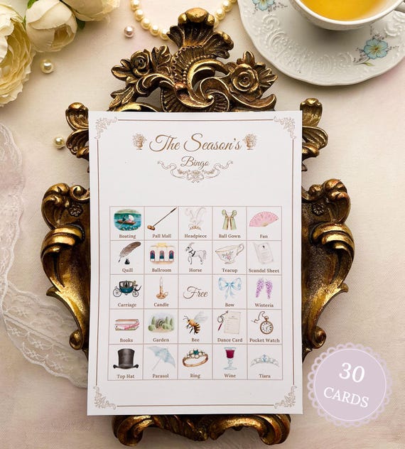 Regency Era Style Bingo Party Game