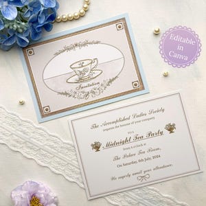 Editable Tea Party Invitation | Jane Austen and Bridgerton Inspired Party Invitation for Bridal Showers, Birthday Parties, Regency Occasions