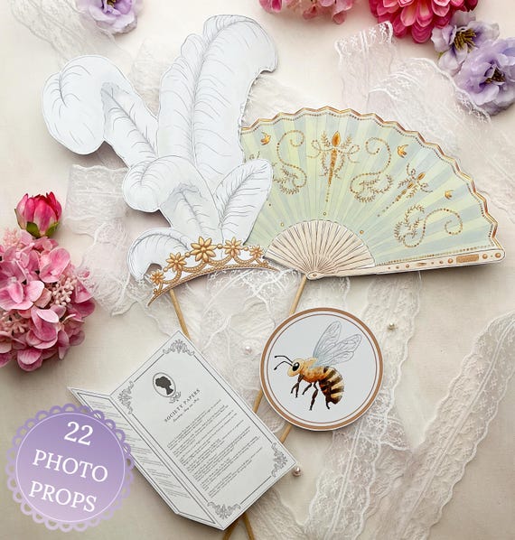 Bridgerton Style Party Photo Booth Props | Regency Era DIY Photo Props