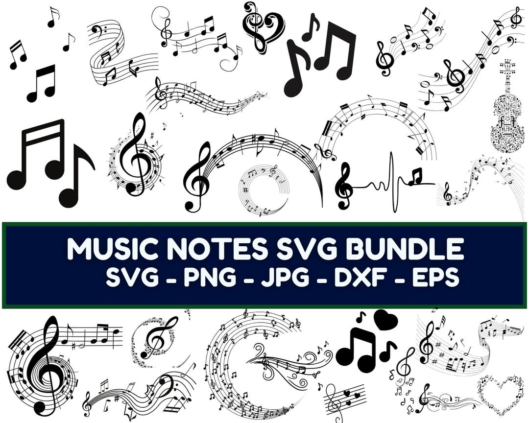 MUSIC NOTES SVG, Music Notes Bundle Svg, Music Notes Clipart , Music ...
