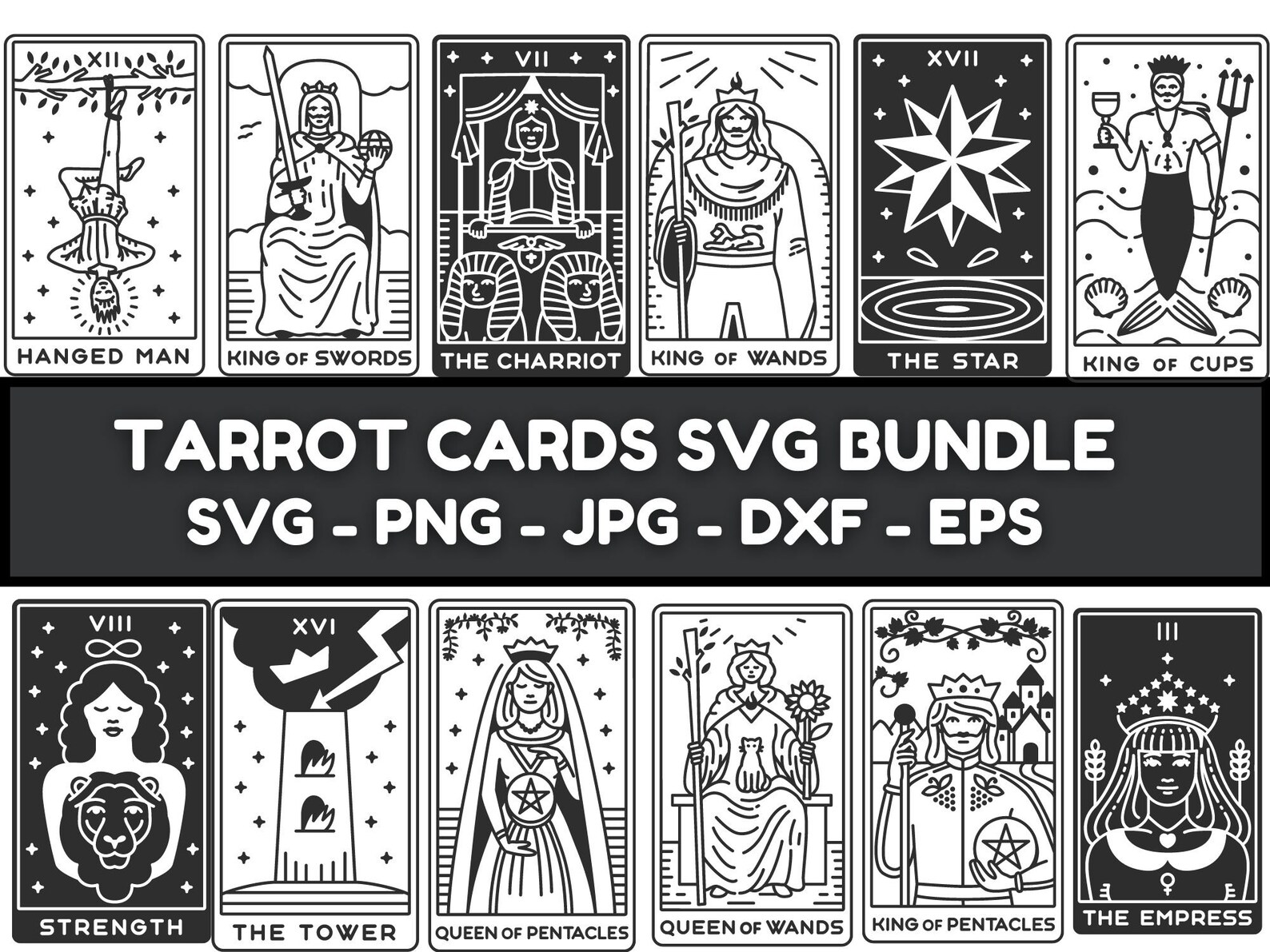 Tarot Cards Svg, Witch Tarot Svg, Major Arcana Svg, Celestial Tarot Svg ...