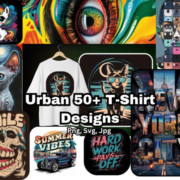 Urban Vibes Collection: Digital T-Shirt Designs for City Enthusiasts