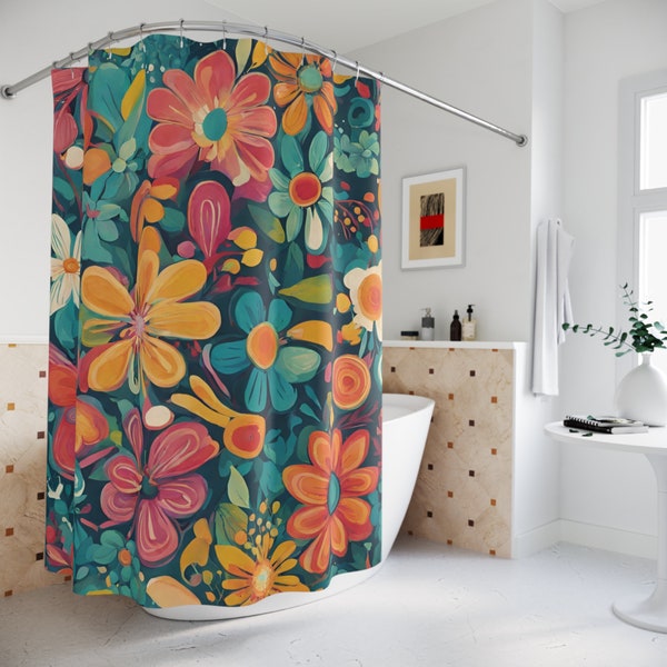 Botanical Shower Curtain, Cute Shower Curtains, Botanical Shower Curtain, Boho Curtains, Boho Shower Curtain, Shower Curtain Boho