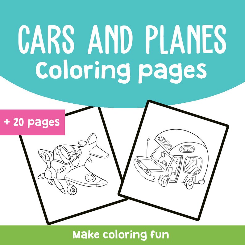 Coloring Pages for Kids,cars, Plane Coloring Pages,truck Coloring