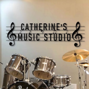 Personalized Music Notes Metal Wall Art: Custom Music Room Decor