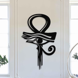 Ankh Metal Wall Art: Egyptian Decor - Eye of Horus - Key of Life
