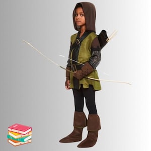 SCHNELLE LIEFERUNG - Robin Hood Kinderkostüm - Verschiedene Größen - Halloween - Welttag des Buches