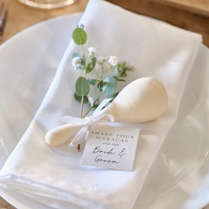 Boho Wooden "Shake your Maracas" Wedding / Baby Shower Favours x 5 - With Printed Tags ( Option to Personalise )