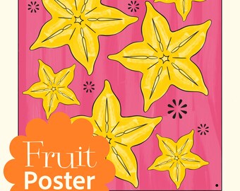 Dibujos para colorear de frutas para imprimir / Set para colorear para adultos / Descarga digital de arte para pared