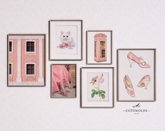 Coquette Wall Art - Coquette Room Decor, Aesthetic, Coquette Decor, Gallery Wall, Pink Wall Art, Balletcore, Pricesscore, Vintage Prints