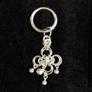 CANNA Stainless Steel Chainmail Spike Cross Boot Charm Chain Bag Charm Keychain