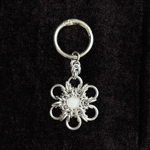 FLORA Stainless Steel Chainmail Spike Cross Boot Charm Chain Bag Charm Keychain