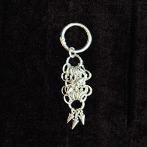 VIOLET  Stainless Steel Chainmail Spike Cross Boot Charm Chain Bag Charm Keychain