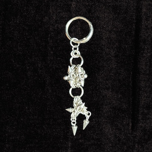 ASTER Stainless Steel Chainmail Chunky Spike Platform Boot Charm Chain Bag Charm Keychain