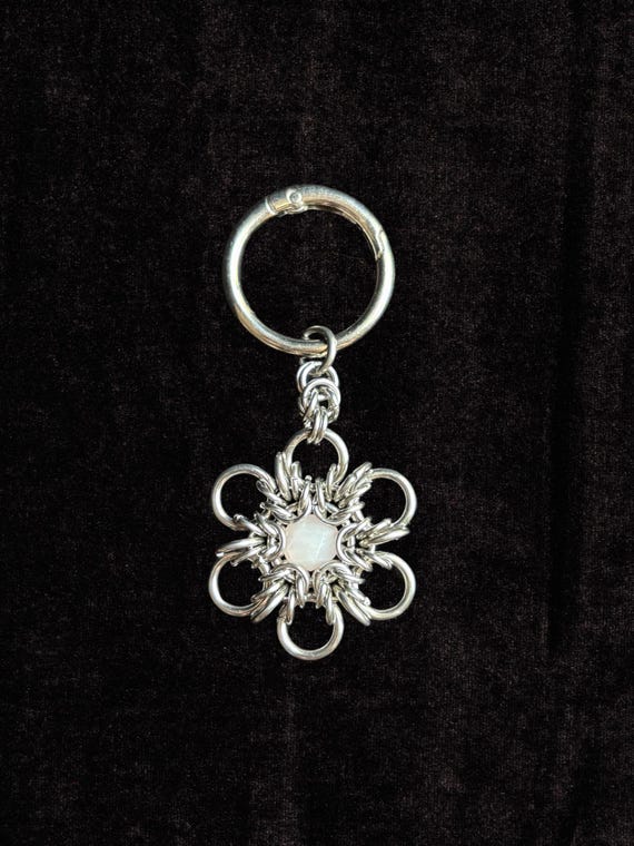 FLORA Stainless Steel Chainmail Spike Cross Boot Charm Chain Bag