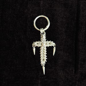 ABIJAH Stainless Steel Chainmail Spike Cross Boot Charm Chain Bag Charm Keychain