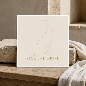 CANNALIÀRISI NFAMI Pegatina / Dialecto siciliano / «Sin propósito. Ninguna disculpa.» / Pegatina de gato / Malalingua