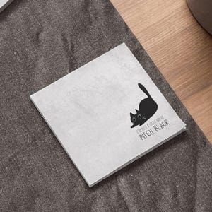 I&#39;m Just a Little Ray of Pitch Black Cat Post-it® Sticky Note Pad, Funny Cute Black Cat Sticky Notes, Textured Gray Background Cat Post-it®