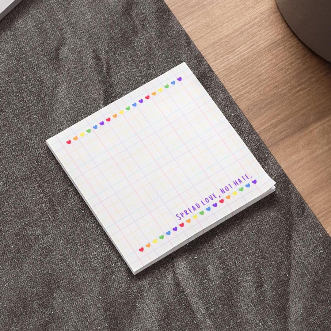 Colorful Love Note Pads | Spread Love, Not Hate, Sticky Notes, Office ...