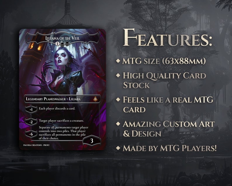 Liliana of the Veil Premium Full Art MTG Proxy Cards, EDH Commander Card - Etsy