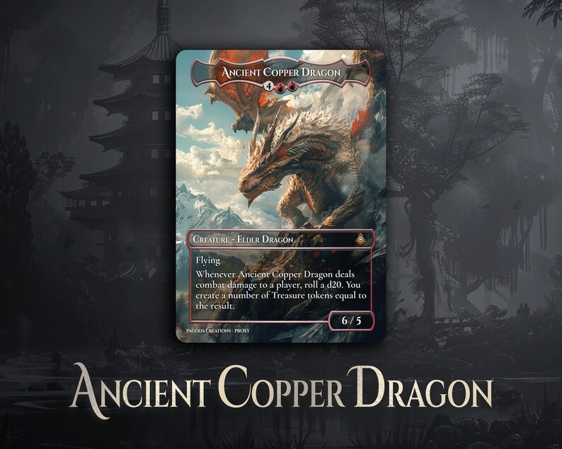 Ancient Copper Dragon Premium Full Art MTG Proxy Cards, EDH Commander