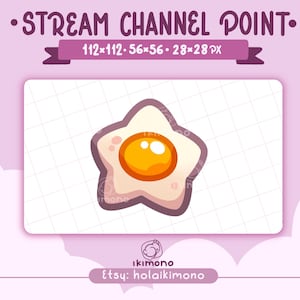 Kawaii star egg channel point/emote for stream | cute channel point for twitch YouTube discord | Streamer graphics Token Badge | cute egg