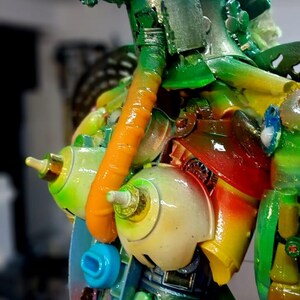 Grand Robot Lumière – Création Unique Upcycling En Tôle – Neuf