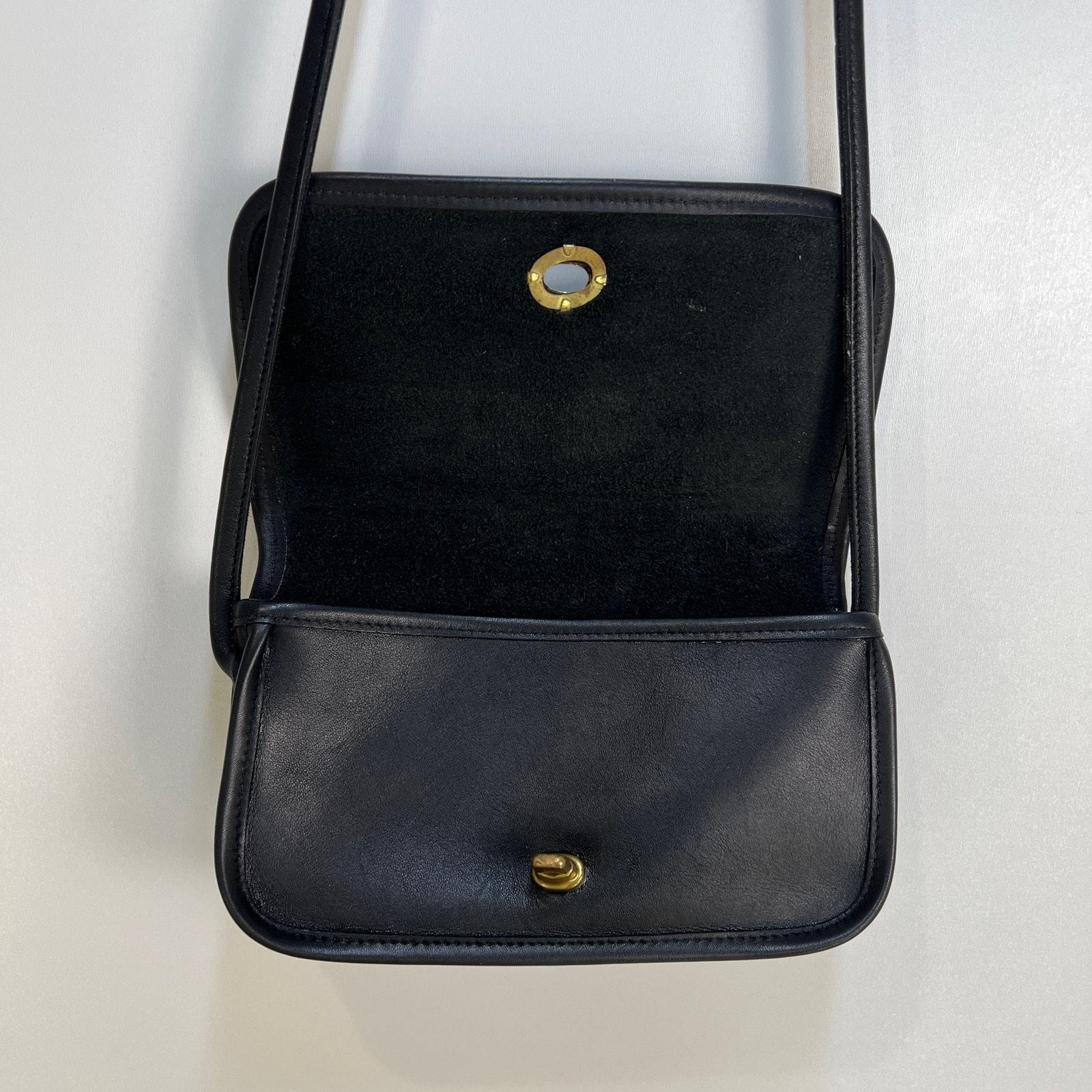 Vintage Coach Dinky Bag 9375 Leather Navy Blue Handbag Crossbody