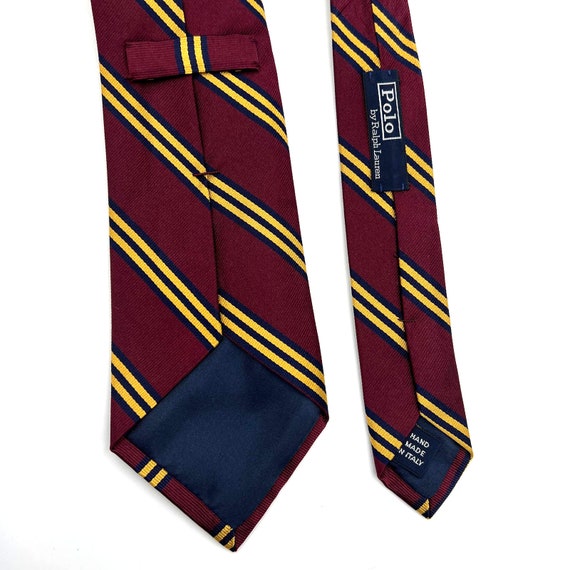 Vintage Polo Ralph Lauren Silk Tie Burgundy Red S… - image 3