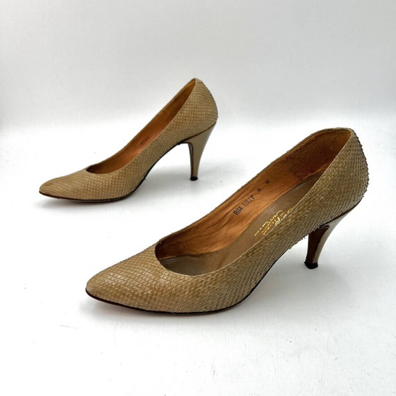 Rosina Ferragamo Schiavone Snake Leather Heels Ri… - image 10