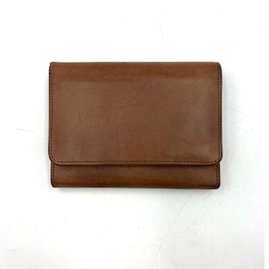 Vintage 80's Unisex Coach Trifold Wallet Agua Búfalo Cuero Británico Tan