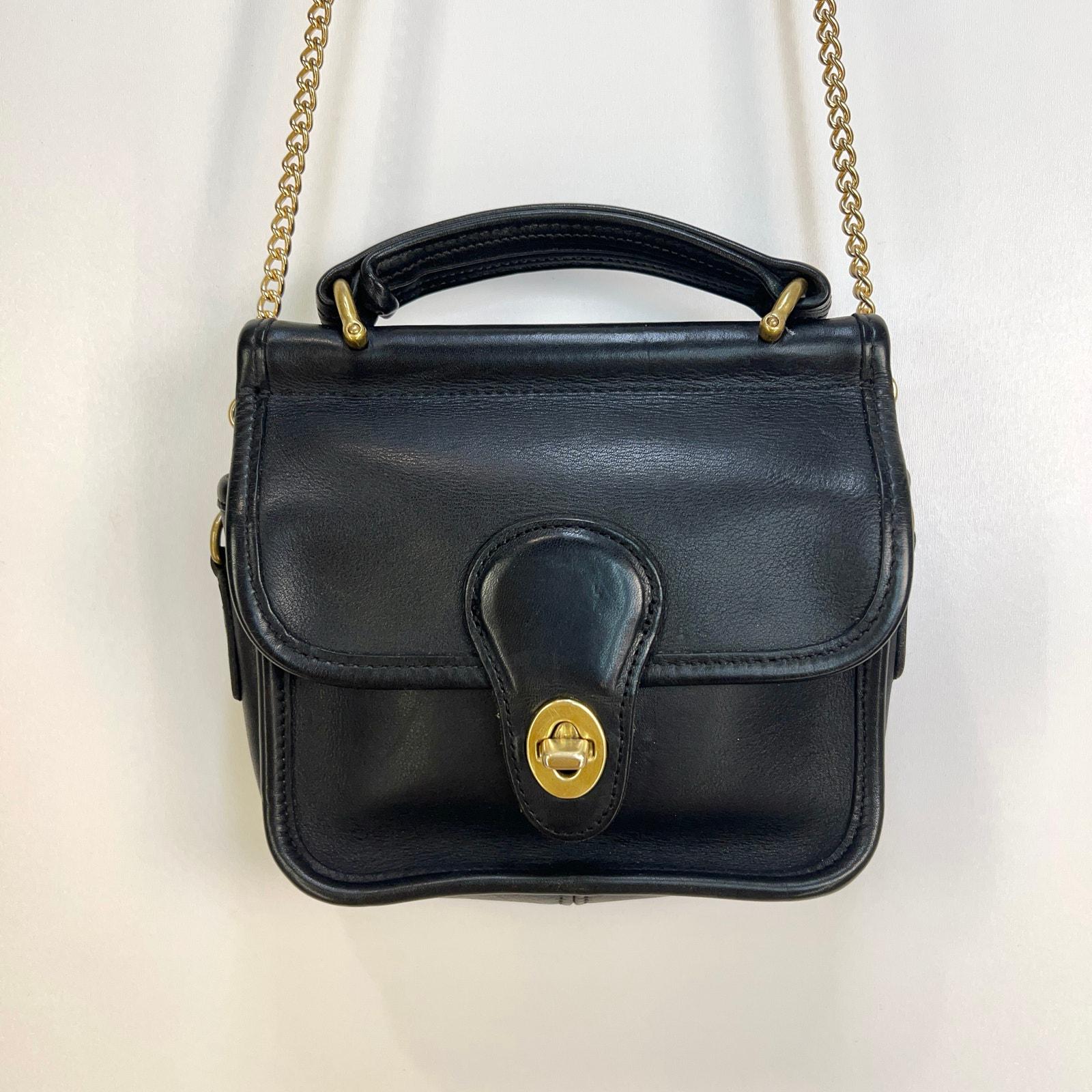 Vintage Coach Winnie Top Handle Bag Black Women's Leather