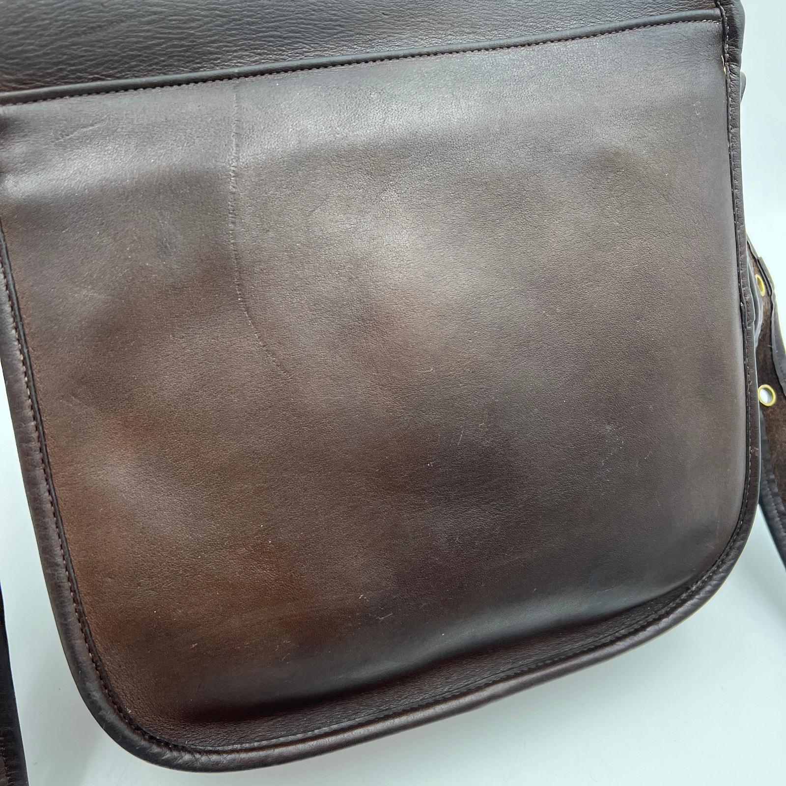 Vintage Coach Courier Pouch 8920 Leather Bag Dark Brown