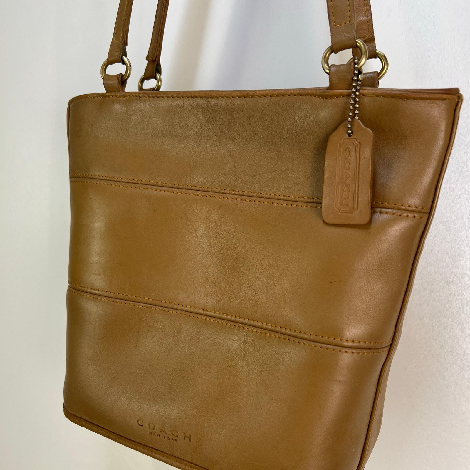 Coach Tribeca Shopper 9098 Toffee Leather Purse Bag Handbag