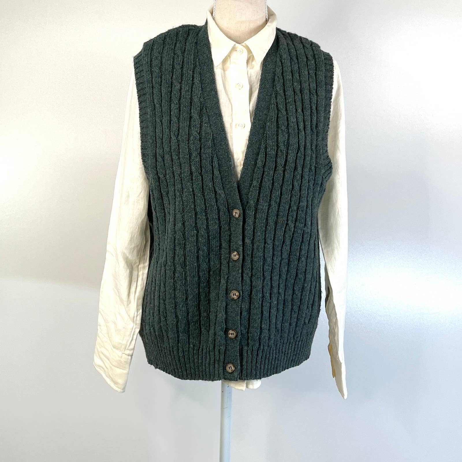 Shetland Wool Sweater Vest Ribbed 