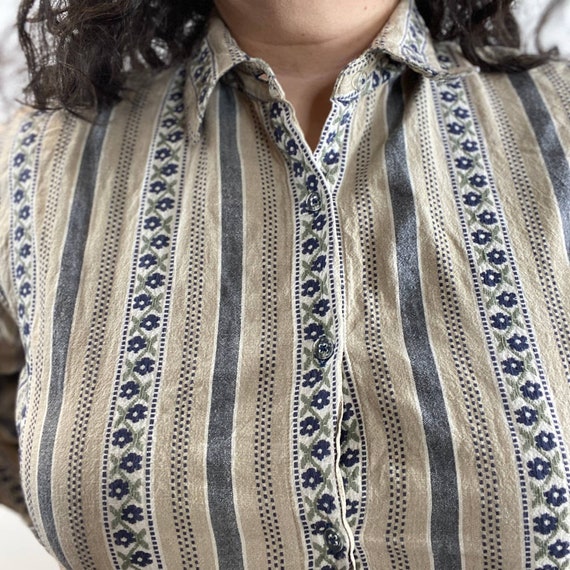 Vintage Dressbarn Stripe Shirt Plus Size Floral N… - image 5