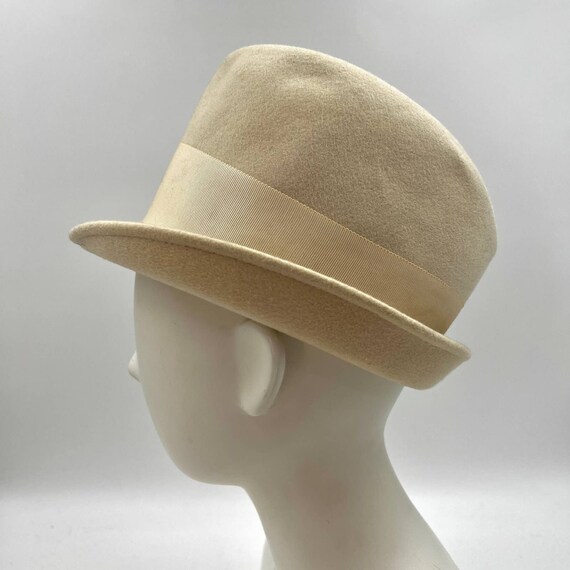 Vintage Zephyr Wool Felt Hat White Ecru Henry Pol… - image 4