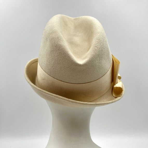 Vintage Zephyr Wool Felt Hat White Ecru Henry Pol… - image 8