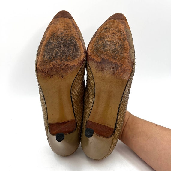 Rosina Ferragamo Schiavone Snake Leather Heels Ri… - image 5