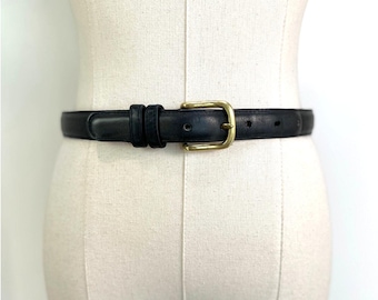Vintage Coach Harness Belt in Navy Glovetanned Leather 6600