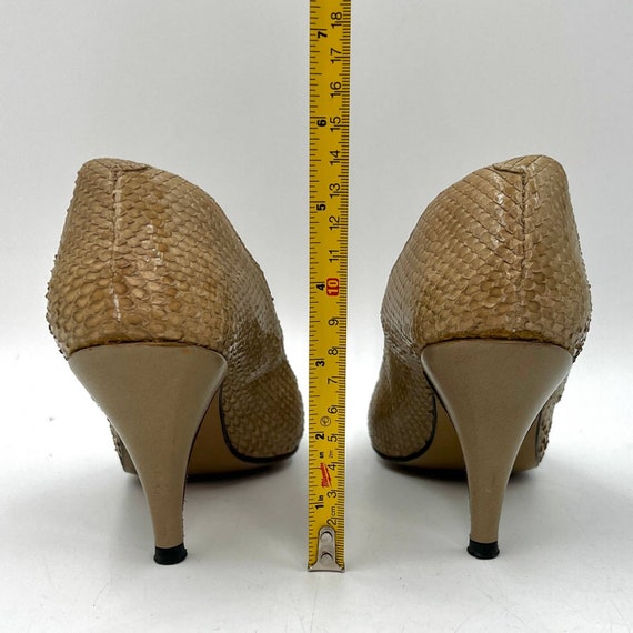 Rosina Ferragamo Schiavone Snake Leather Heels Ri… - image 4