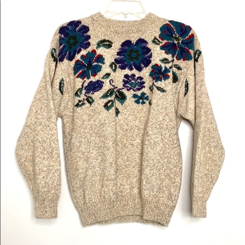 Vintage Northern Reflections Crew Neck Floral Sweater Womens | Etsy