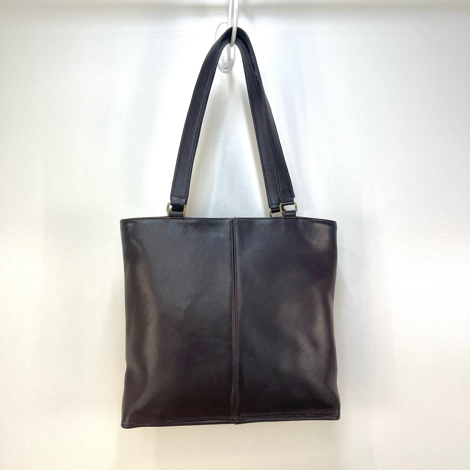 Vintage Coach Skinny Tote 9546 Brown Leather Handbag Purse