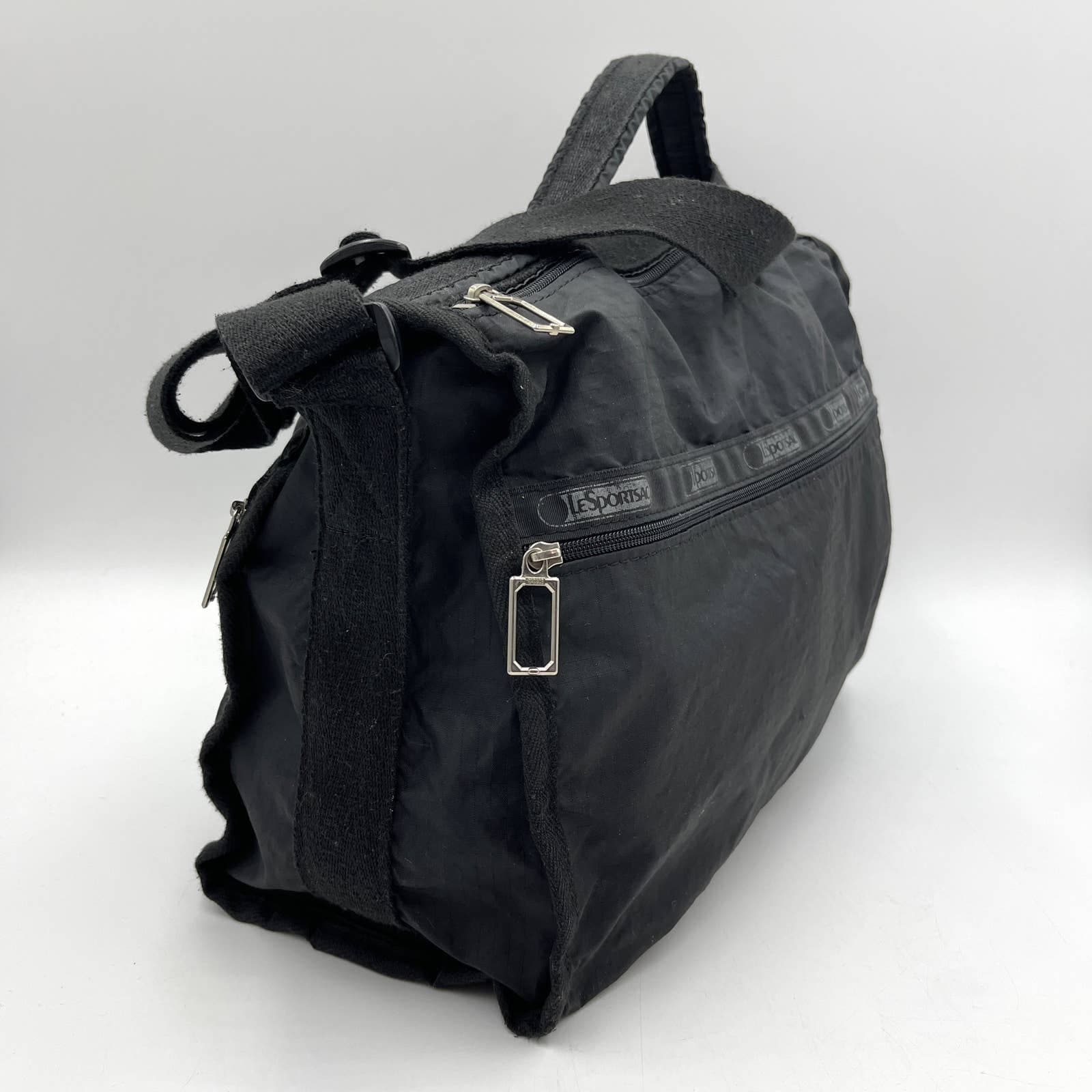Vintage Lesportsac Large Duffle Bag Overnighter Black Lightweight Unisex Weekender Etsy Ireland