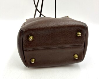 Vintage Coach Double Entry Swinger Bag Brown Leather Women's