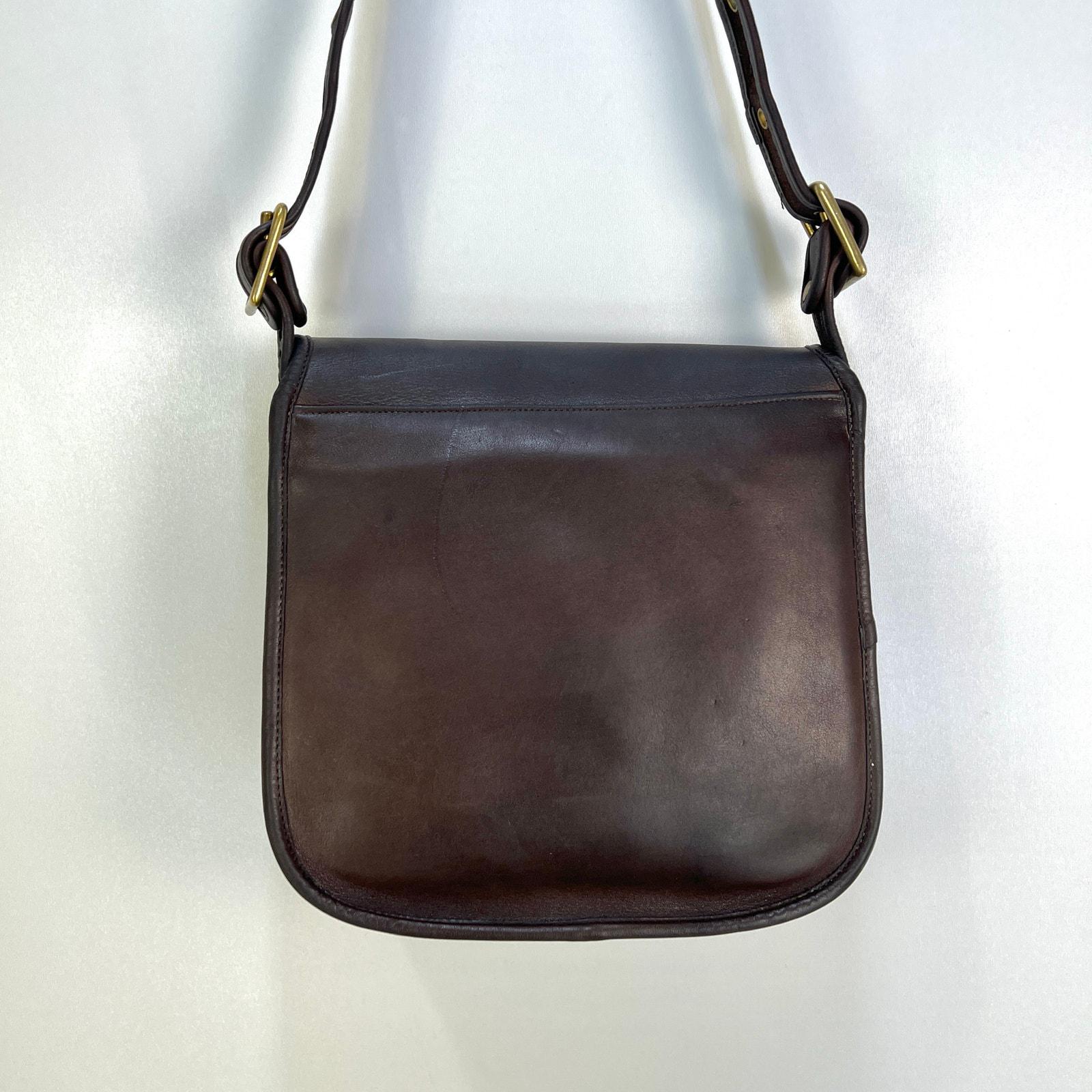 【代引き不可】 Vintage Coach Courier Pouch 8920 Leather Bag Dark Brown バッグ