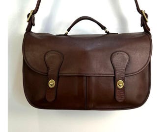 Vintage Coach Carrier Bag Leather Unisex Messenger Handbag