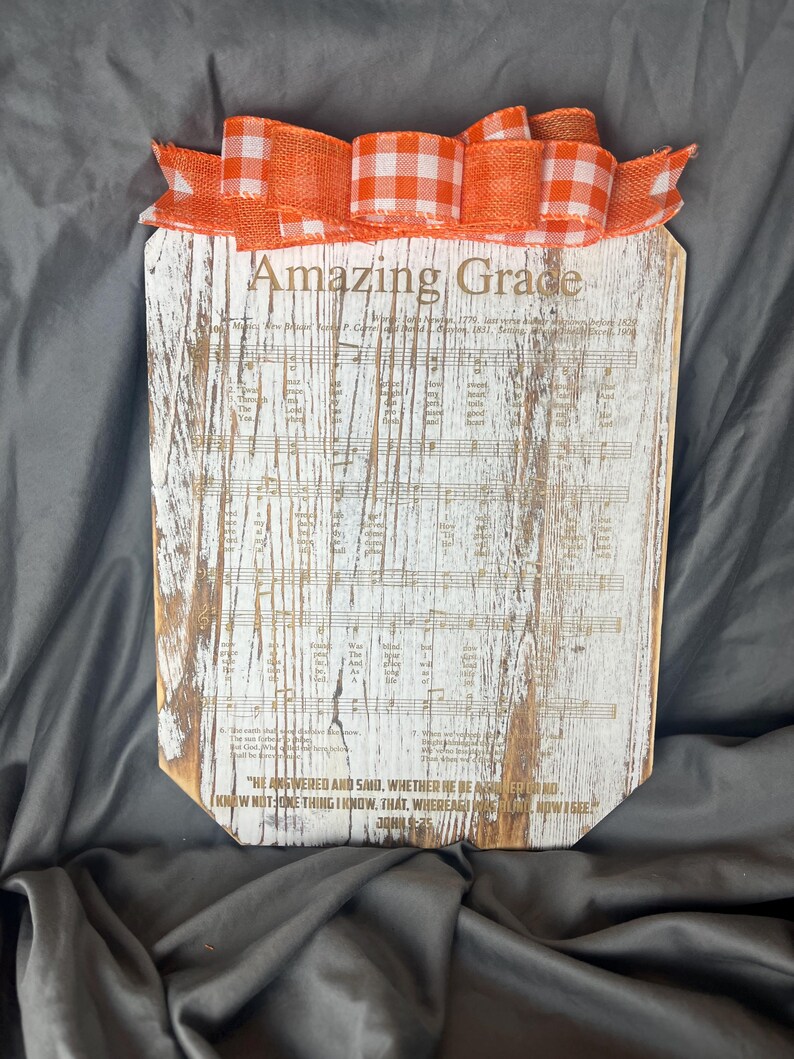 Insegna Da Parete In Legno Amazing Grace – Stile Rustico – 30,5 X 45,7 Cm – Betulla Del Baltico